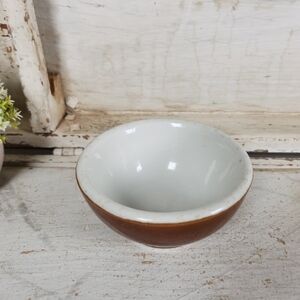 Vintage Hall USA Small Chunky Brown & White Restaurant Ware Bowl - Ironstone